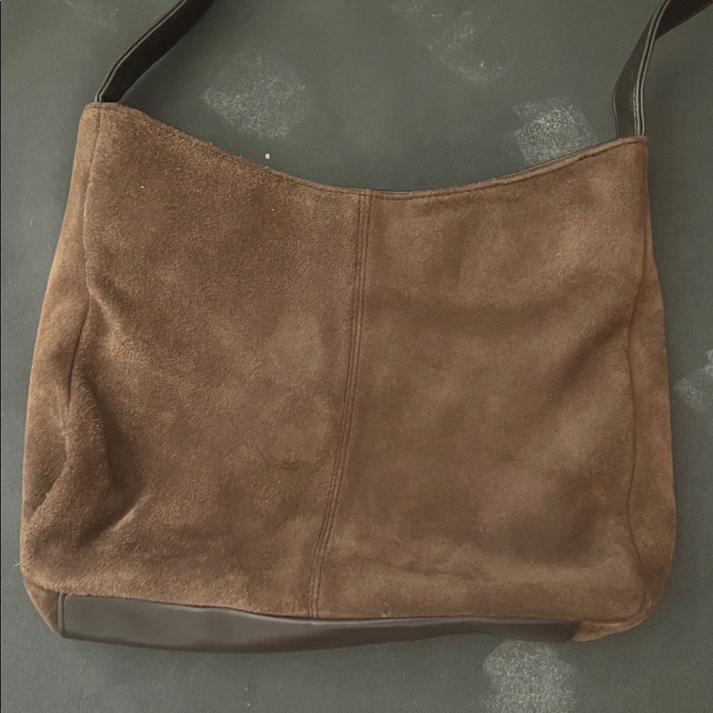 Genuine Sonoma Jean Company Suede(?) Brown/Camel Tan Patchwork Shoulder HANDBAG - Picture 7 of 9